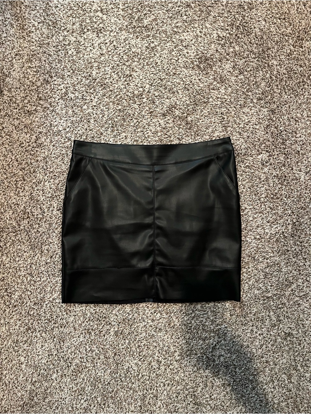 Faux Leather Black Mini Skirt